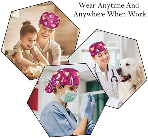 Fil Hayvan çalışma kapağı Düğme ve Ter Bandı 2 ADET Kullanımlık Cerrahi Cerrahi Şapkalar At Kuyruğu Tutucu, Çok Renkli
