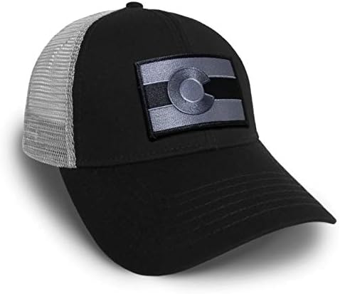 Garip kargo Colorado bayrağı yama ayarlanabilir siyah ve gri beyzbol şapkası şapka