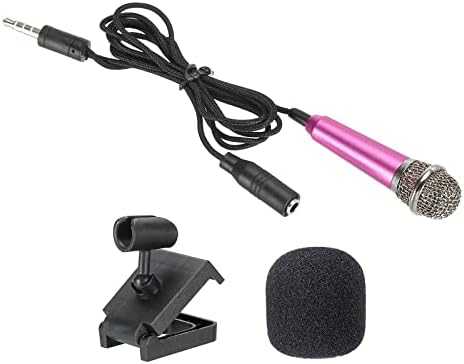PATİKİL Mini Mikrofon Taşınabilir Vokal Mikrofon Gül Kırmızı Ses Kayıt ve Şarkı mikrofon standı ve Kapak Paketi 1