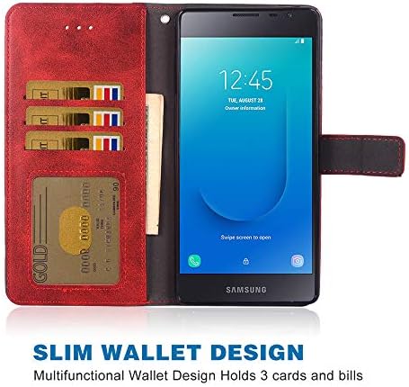 Telefon Kılıfı için Samsung Galaxy J2 Saf J2 Çekirdek Dash Parlaklık Folio Kapak Cüzdan Kılıf, PU Deri Kredi Kartı