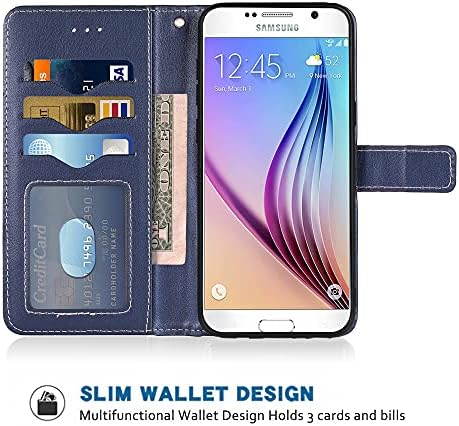 FDCWTSH ile Uyumlu Samsung Galaxy S6 Aktif Cüzdan Kılıf ve Bilek Kayışı Kordon açılır deri kılıf kart tutucu Standı