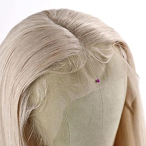 XZGDEN sarışın dantel ön peruk kadınlar için uzun düz ücretsiz bölüm ısı dostu Fiber sentetik doğal saç çizgisi peruk