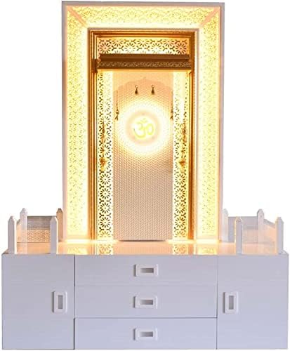 Ekstra Depolama ve LED Aydınlatma ile Ev Dekoratif Ev Tapınağı için Sharvgun Pooja MANDİR Boyut (U X B X Y inç cinsinden)