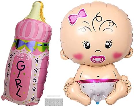 Bebek Kız Şişe Alüminyum Folyo Balon Seti, bu bir Kız Balonlar pembe Bebek Şişe Balonlar Bebek Duş Doğum Günü Partisi