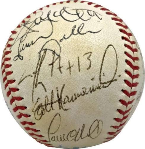 1995 Yankees Takımı İmzalı OAL Beyzbol Jeter Rivera Mattingly JSA İmzalı Beyzbol Topları İmzaladı