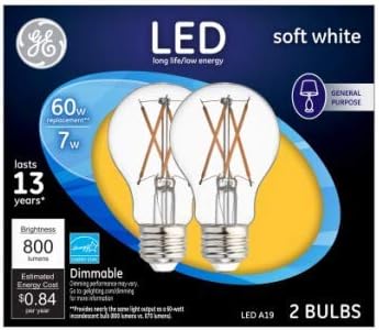 LED Ampuller, Yumuşak Beyaz Şeffaf, 7 Watt, 800 Lümen, 2 Pk. -93098656
