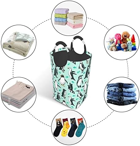 Sevimli Penguenler Kirli Giysiler Paketi, Katlanabilir, Saplı, Banyo Dolabı İçin Uygun Ev Depolama