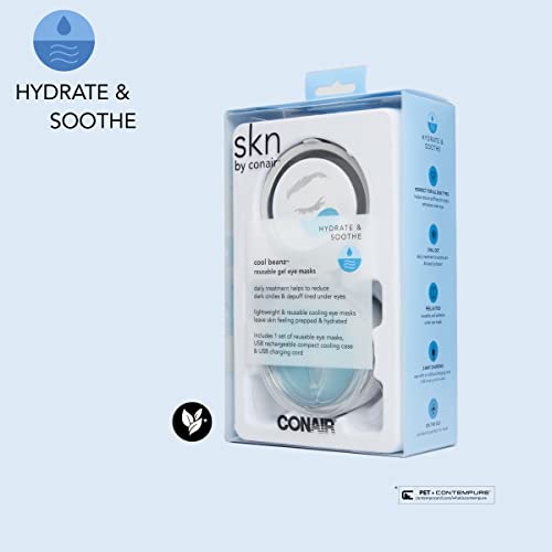 skn by conair Cool Beanz Yeniden Kullanılabilir Göz Altı Yamaları, Koyu Halkaları ve Şişlikleri Azaltmak ve Yorgun