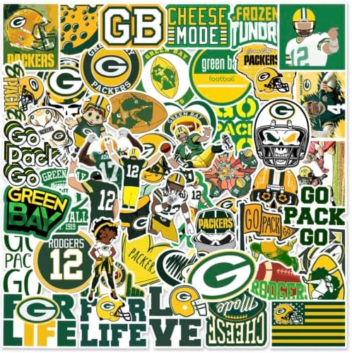 50 adet Futbol Takımı Hayranları Logo Packers Çıkartmalar Koleksiyonu Vinil Su Geçirmez Çıkartmalar Su Şişeleri için