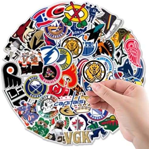 hokey Takımlarının 50 adet Dizüstü Çıkartmaları Parça Buz Takımı Fanı logo çıkartması Serisi Su Şişesi Vinil Su Geçirmez