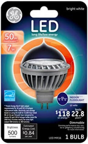 LED Flood Light Bulb, Parlak Beyaz, Berrak, MR16, 500 Lümen, 7 watt