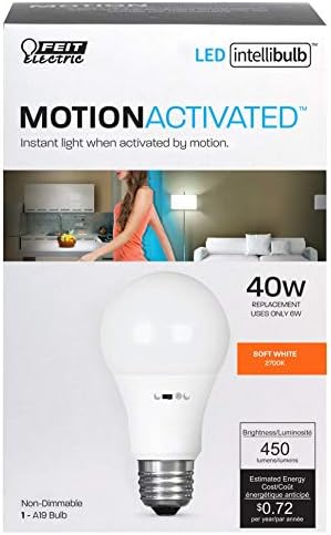 Feit Elektrikli IntelliBulb - Hareket Aktif sensörlü LED Ampul, Yumuşak Beyaz 40W Eşdeğer A19 (A450 / 827 / MM2 /