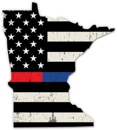 Minnesota Polis İtfaiyeci Kırmızı Çizgi Mavi Çizgi Bayrağı-3 vinil yapışkan-Araba Laptop için Su Şişesi Telefon Su