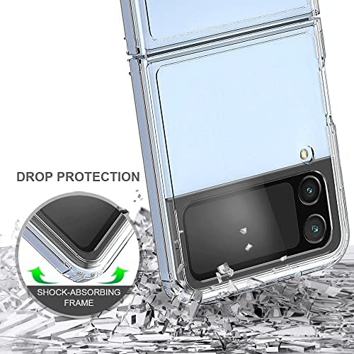 Samsung Galaxy ıçin Nıopıee Z Flip 4 Vaka Crystal Clear İnce Hard Case Hibrid Darbeye Tampon Katlanabilir Anti-Sarı