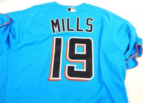 Miami Marlins McKenzie Mills 19 Oyun Kullanılmış Mavi Forma 46 DP22270 - Oyun Kullanılmış MLB Formaları