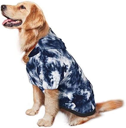Köpek Hoodies Kış Kazak Ceket Mavi Kravat Boya Soyut Batik Köpek Giysileri Golden Retriever Labrador Husky