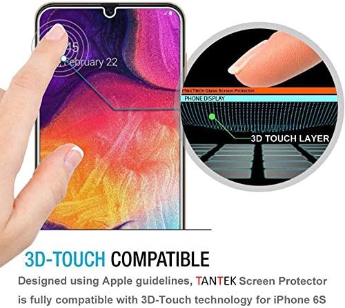 TANTEK [3-Pack Ekran Koruyucu Samsung Galaxy A50/A30, 6.4 İnç,Temperli Cam Filmi, Ultra Net, Çizilmez, Kabarcıksız,