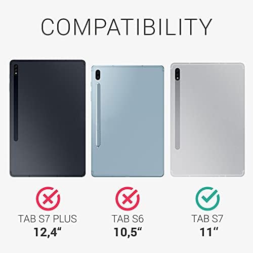 kwmobile TPU Silikon Kılıf Samsung Galaxy Tab S7 ile Uyumlu-Kılıf Yumuşak Esnek Şok Emici Kapak-Nane
