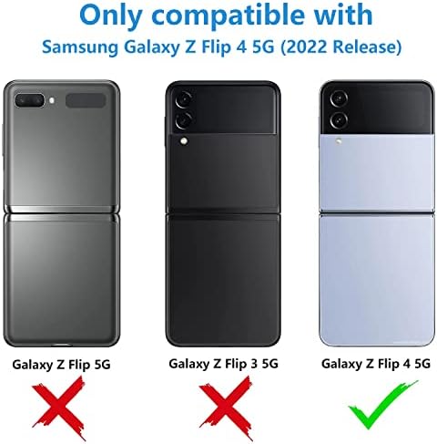 FQTBCEARI Samsung Galaxy Z Flip 4 için Kılıf, Slim Fit Sert PC Darbeye Dayanıklı Çizilmez Şık Koruyucu Kılıf Samsung