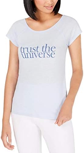 İdeoloji Kadın Güven Evren Grafik Yoga T-Shirt Mavi XXL