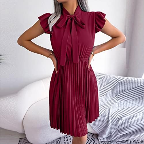 2023 Kadın Yaz Elbiseler Çarpıntı Kollu Fırfır Katmanlı Çiçekli Mini Elbise Babydoll Pileli Shift Elbise Cepler ile