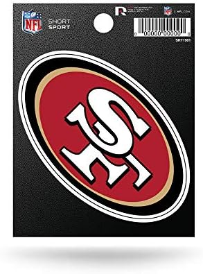 Rico Industries NFL Futbol San Francisco 49ers Kısa Spor Çıkartması 3.75' x 4.75 ' Kalıp Kesim Takım Logosu Kısa Spor