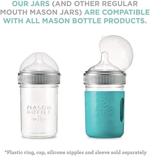 Mason Şişe-Anne Sütü Saklama için Cam Mason Kavanozlar-Geniş temizlemesi kolay tasarım, bulaşık makinesi ve Derin
