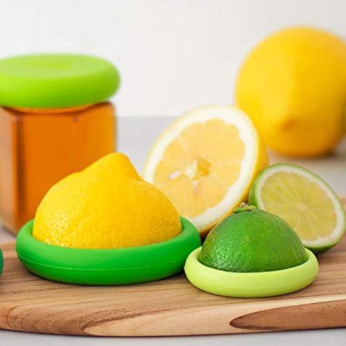 Gıda Huggers 2 Set Yeniden Kullanılabilir Silikon Gıda Koruyucular-Küçük Boyutlar-Patentli Ürün-Yeşil ve Sarı