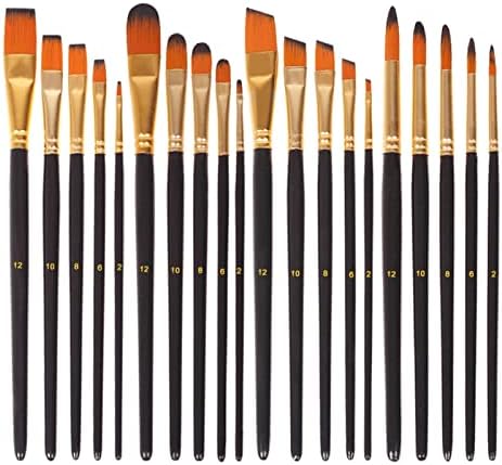 ZSEDP Siyah Ahşap Kutup Suluboya Fırçalar of 5 Takım Naylon Boyama Fırçalar Öğrenci Sanat Boyama Malzemeleri (Renk: