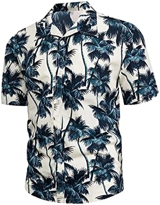 Erkek Artı Boyutu Üstleri Yaz Düğme Aşağı Bluz Erkek Rahat Baskı Gevşek Tropikal Aloha Gömlek Kısa Kollu havai gömleği