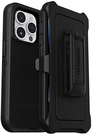 OtterBox iPhone 14 Pro (YALNIZCA) Defender Serisi Kılıf-SİYAH, sağlam ve dayanıklı, bağlantı noktası korumalı, kılıf