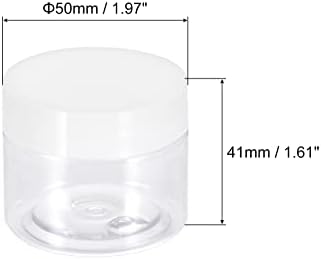 uxcell Şeffaf Plastik Kavanozlar Şeffaf Kapaklı, 6 Adet 10 oz/300 ml Doldurulabilir Yuvarlak Gıda saklama kapları