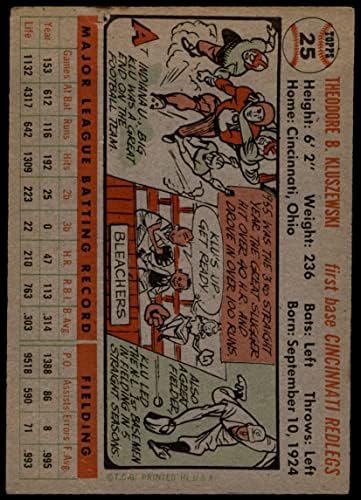 1956 Topps 25 Ted Kluszewski Cincinnati Kırmızıları (Beyzbol Kartı) İYİ Kırmızılar