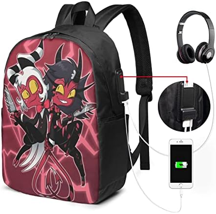 Woodyotime Helluva Rolleri Patron Laptop Sırt Çantası Schoolbag Bookbag Sırt Çantası ile USB Kulaklık şarj portu Sırt