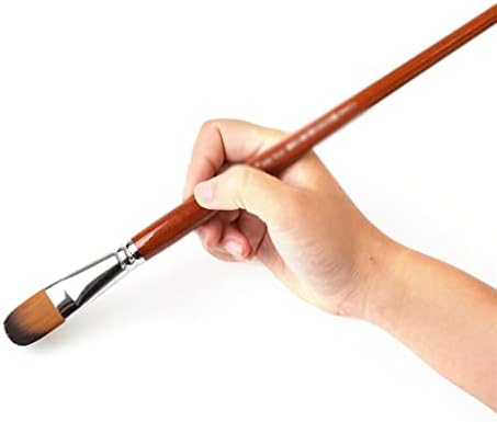 GFHLP 13 adet Fındık profesyonel fırçalar Uzun Saplı Boya Fırçaları Suluboya Resim Fırçası Yağ Akrilik Naylon Saç
