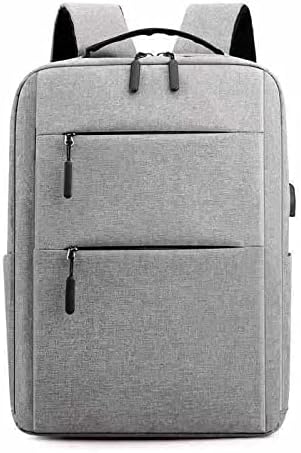Iş Çantası USB Şarj okul çantası Seyahat Su Geçirmez Laptop çantası Sırt Çantası, açık Gri