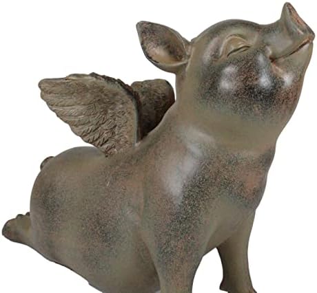 Ebros Huzurlu Zen Yoga Uçan Domuz Domuz Cennet Heykeli Rustik Ülke Piggy Piglet Domuz Domuz Peri Bahçe Koleksiyon