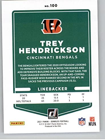 2021 Donruss 100 Trey Hendrickson Cincinnati Bengals NFL Futbol Kartı NM-MT