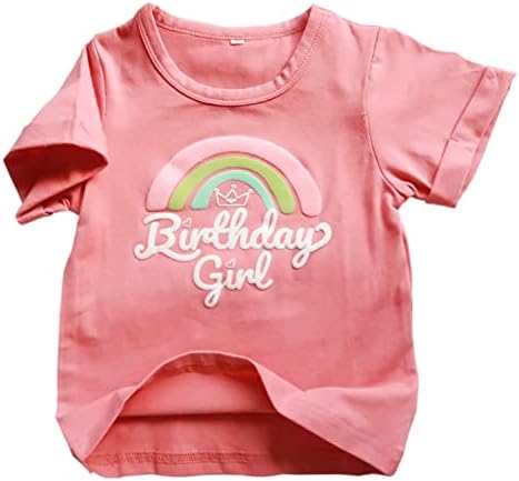 Doğum günü Kız Gömlek Kıyafetler Gökkuşağı Doğum Günü Kız Renkli Tee Doğum Günü Gömlek Kız İlk 2nd İki 3rd 4th 5th
