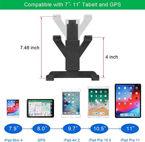 Tüm 7 - 11 Tabletler ve GPS Navigasyon için ıTODOS Endüstriyel Metal Kamyon Tablet Montaj Tutucusu, Matkap Tabanı