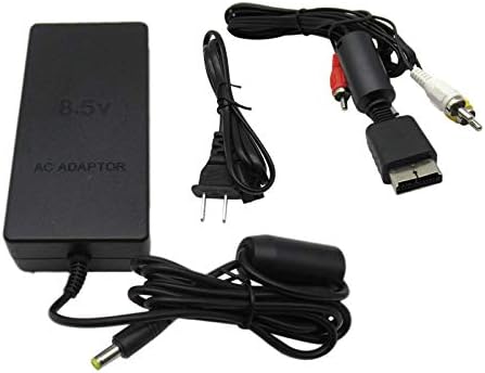 Sony PS2 Playstation için AV kablosu ile güç kablosu ince AC adaptör şarj kaynağı