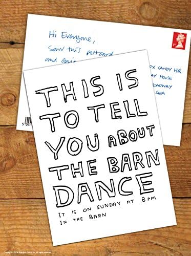 Komik Komik 'David Shrigley Ahır Dansı' Yenilik Kartpostalı