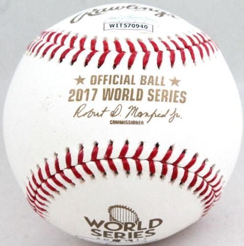 Carlos Correa İmzalı 2017 Dünya Serisi Rawlings OML Beyzbol-JSA W İmzalı Beyzbol Topları