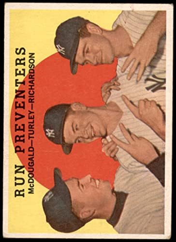 1959 Topps 237 Önleyicileri Çalıştır Gil McDougald / Bob Turley / Bobby Richardson New York Yankees (Beyzbol Kartı)