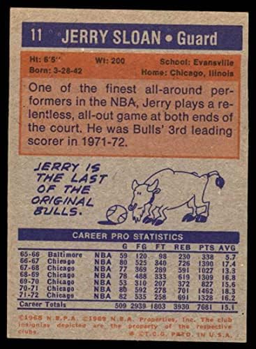 1972 Topps 11 Jerry Sloan Chicago Bulls (Basketbol Kartı) VG / ESKİ Bulls Evansville Üniversitesi