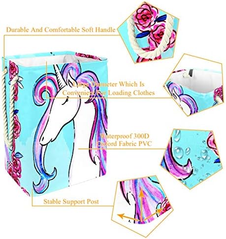 DEYYA Unicorn çamaşır sepetleri Sepet Uzun Boylu Sağlam Katlanabilir Yetişkin Çocuklar için Genç Erkek Kız Yatak Odası