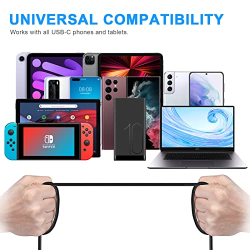 ZEUSLAP [2-Pack, 6ft USB-C Kabloları, 3A Hızlı Şarj USB A Tipi C şarj Veri Kablosu ile Uyumlu Samsung Galaxy, Xiaomi,