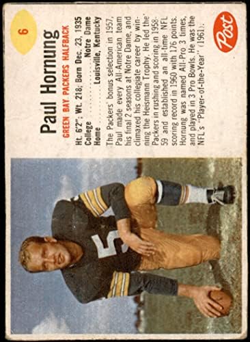 Futbol NFL 1962 Sonrası Tahıl 6 Paul Hornung İyi Paketleyiciler