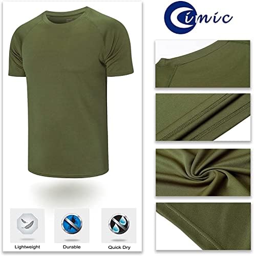 Cimic 5/3 Paket koşu üst giyim Erkekler Casual Gömlek Egzersiz Düz Spor Nem Esneklik Aktif Atletik kısa kollu tişörtler