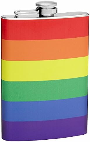 Üst Raf Şişeleri 8 oz. LGBTQ Hareketi Gökkuşağı Bayrağı Cep Şişesi